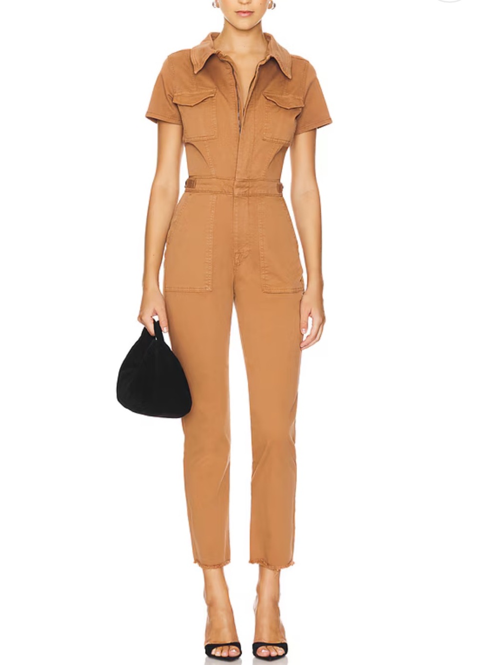NWT Good American Fit For Success stretch Utility Jumpsuit - Tan XS